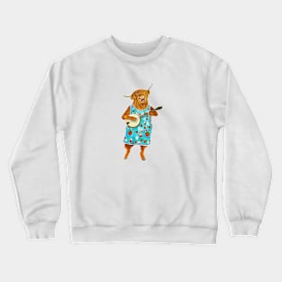 Banjo Playing Cow Crewneck Sweatshirt